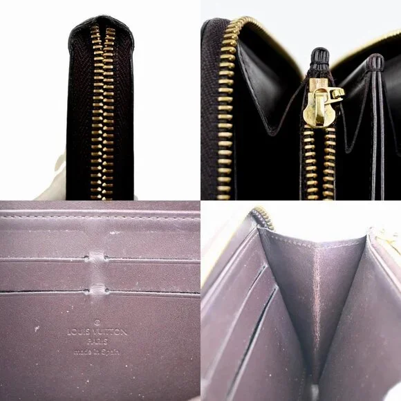 LOUIS VUITTON Zippy Long Wallet Monogram Vernis Leather Amarante M93522 67KC310